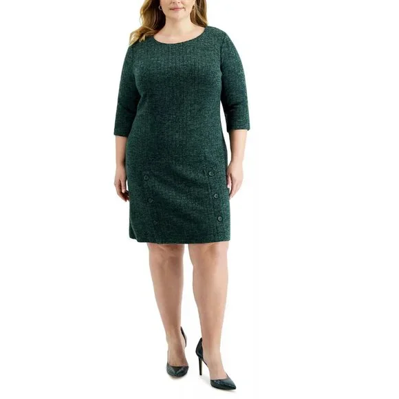 Plus Size Knit Sheath Dress - Picture 1 of 10